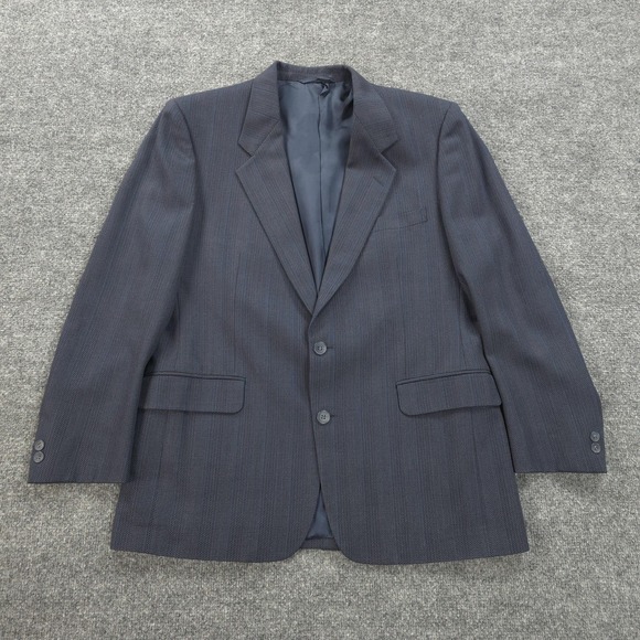 Yves Saint Laurent Blazer Mens 42 Regular Blue Pinstripe Wool Eaton Coat Jacket
